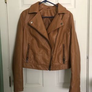 Aeropostal brown faux leather jacket size medium